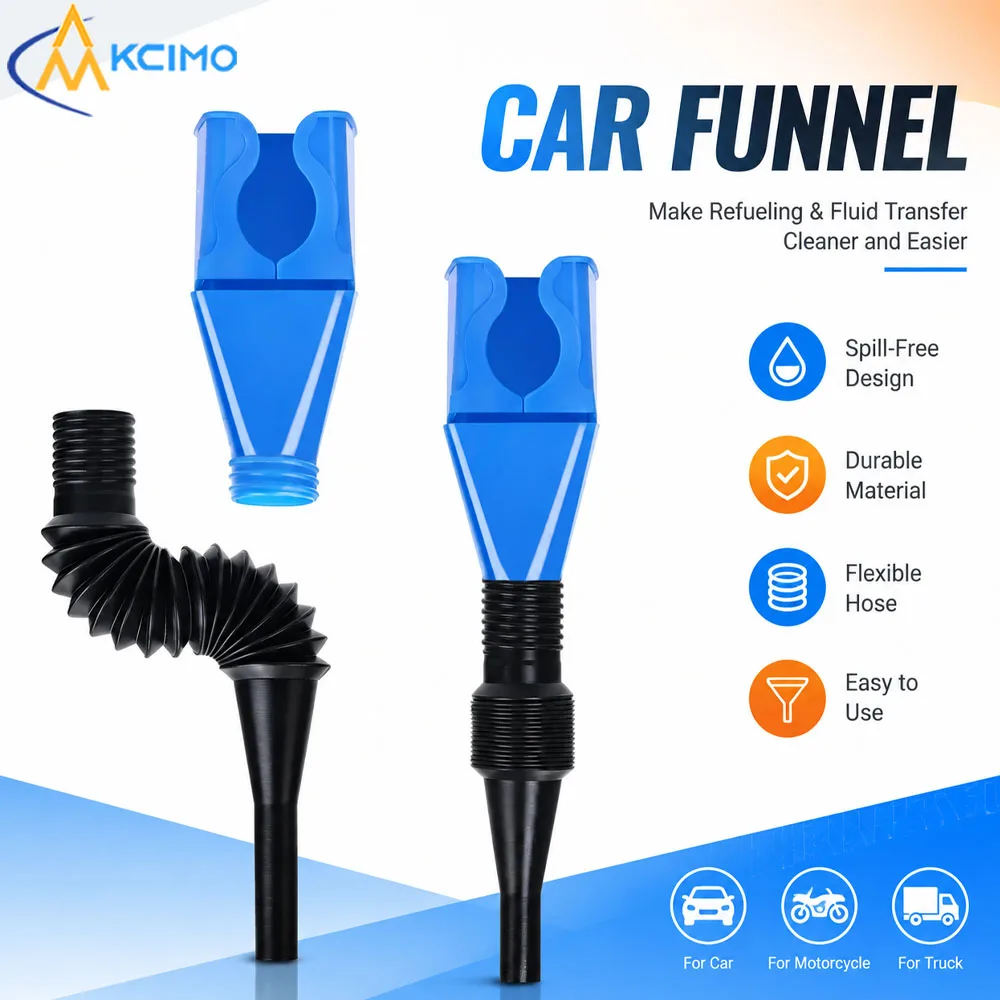 KCIMO Flexible Telescopic Hose Funnel Spill-Free Multi-Function Auto Transfer Tool for Engine Oil Coolant Liquid