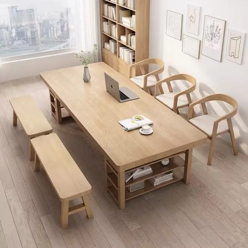 leisure area tea table and chair combination household simple multi-person study table worktable long table