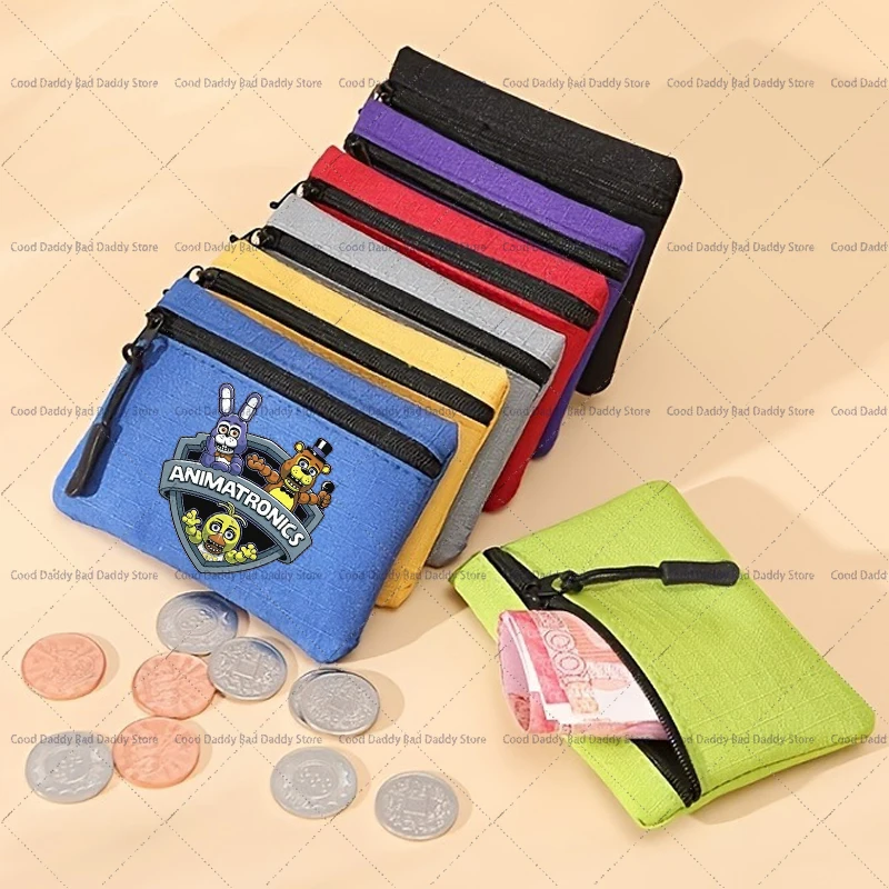 لعبة FNAF محفظة نسائية للعملات المعدنية محفظة صغيرة للأطفال لطيف خمس ليلة في فريدي طباعة حامل بطاقة صغيرة تخزين مستديرة سماعة أكياس المال هدية