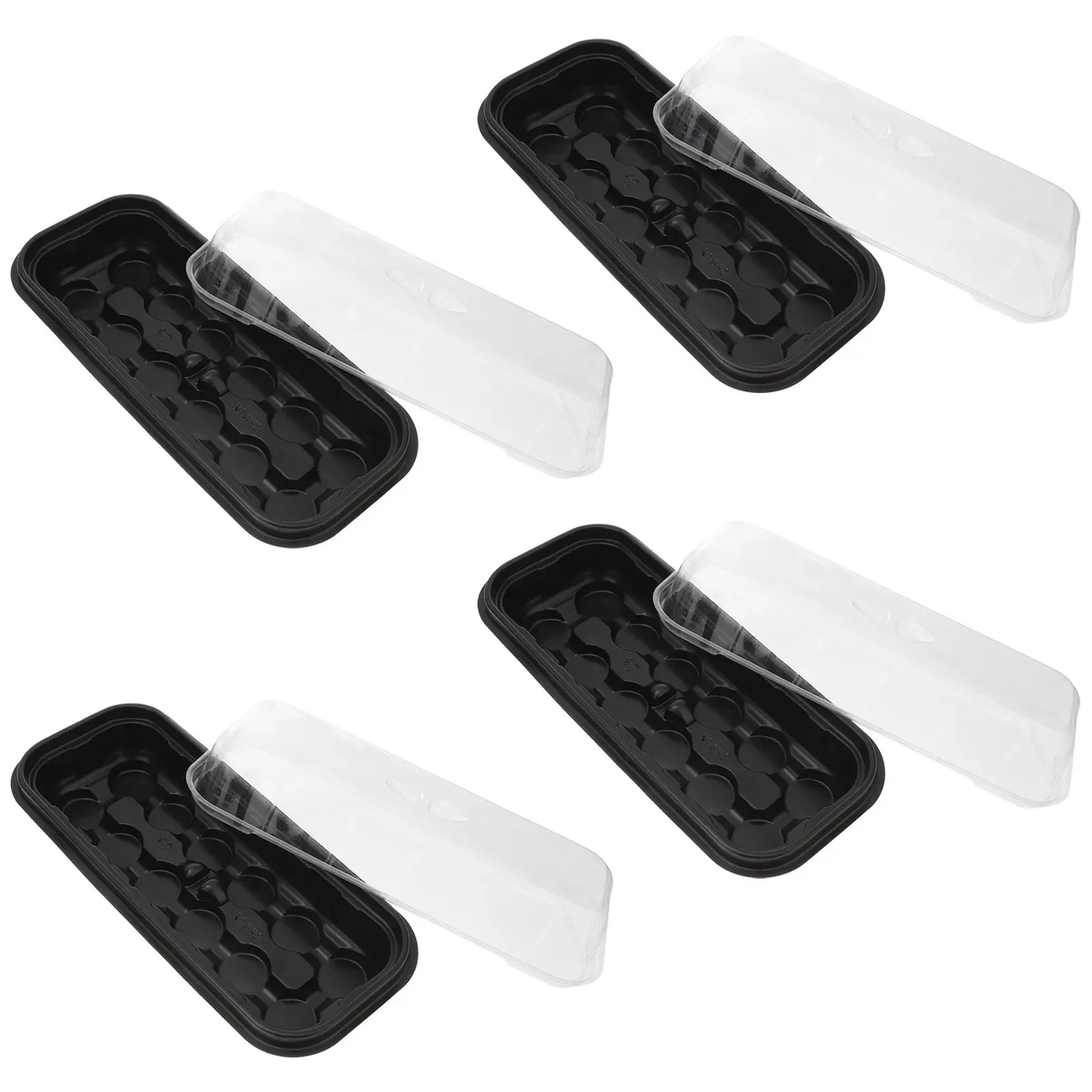 4Sets Premium Plant Germination Box Transparent Cover for Easy Monitoring Sturdy Stackable Seedling Tray Ideal for Home