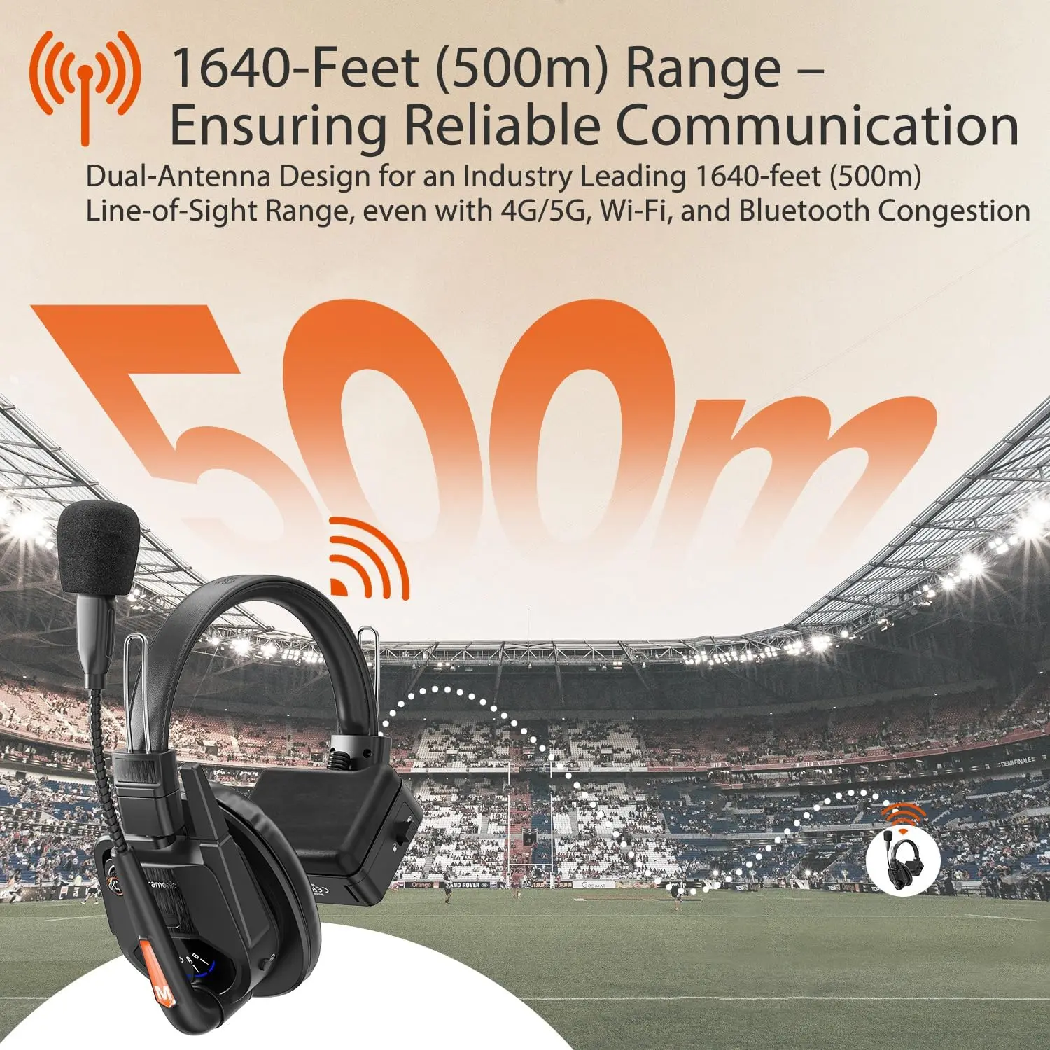 Saramonic WiTalk9-2S Walkie Talkie Full-Duplex de 1,9 GHz para 2 personas, alcance de 500 m ampliable para 30 usuarios, 4 baterías, estuche cargador de 6 bahías