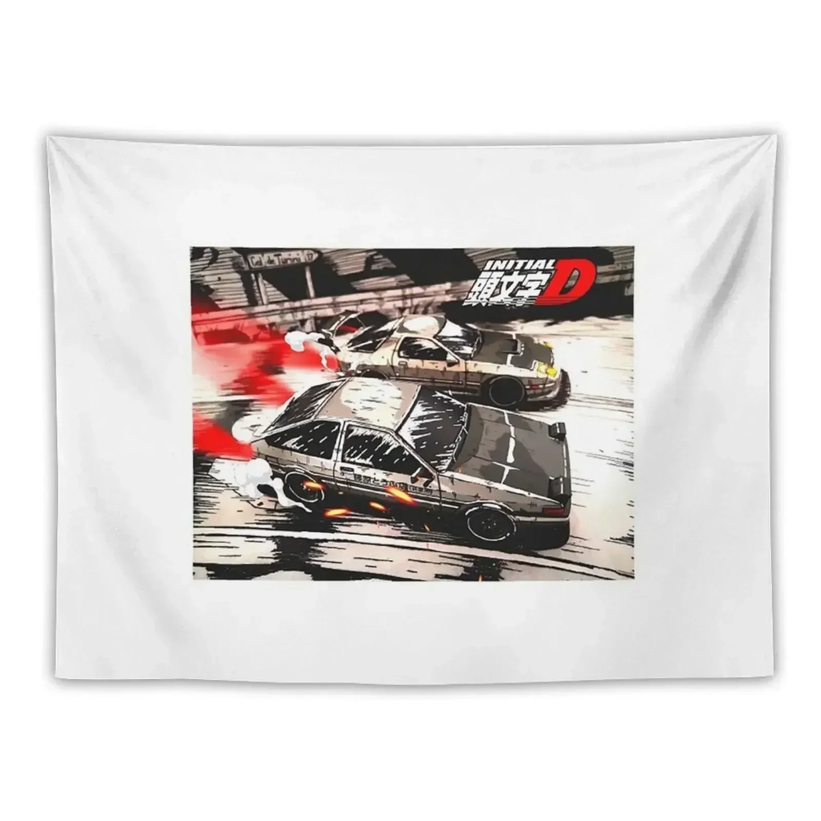 Initial D T-ShirtAnimauto - Takumi vs Ryosuke - Initial D Tapestry Room Decorator Decorative Paintings Tapestry