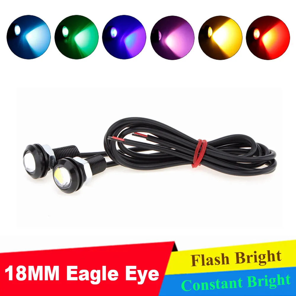 

2pcs 18mm Car Eagle Eye Flash+Constant Bright DRL Led Daytime Running Light LED Backup Reversing Parking Signal Automobiles Lamp