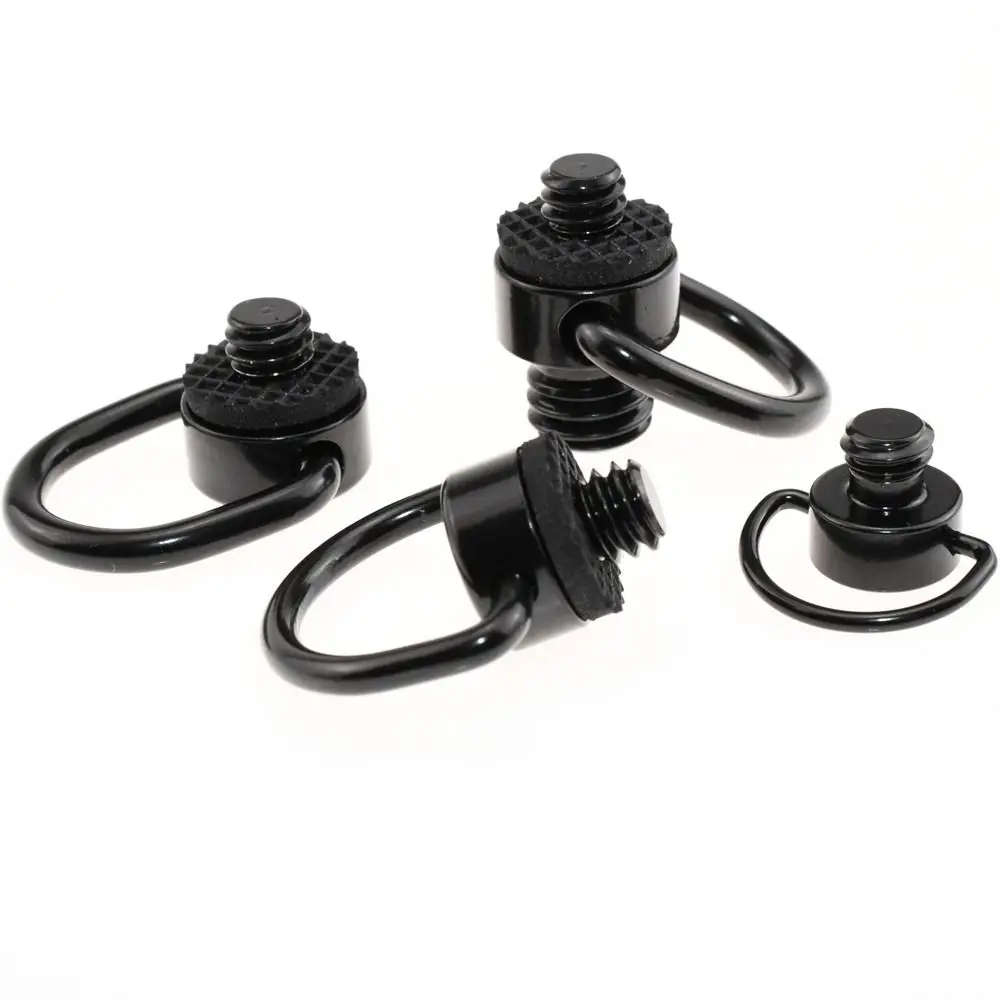 1/4 Inch Camera Screw Connection Adapter D Ring Camera Quick Strap Ring Black Connection Ring Shoulder Strap Safety Screw