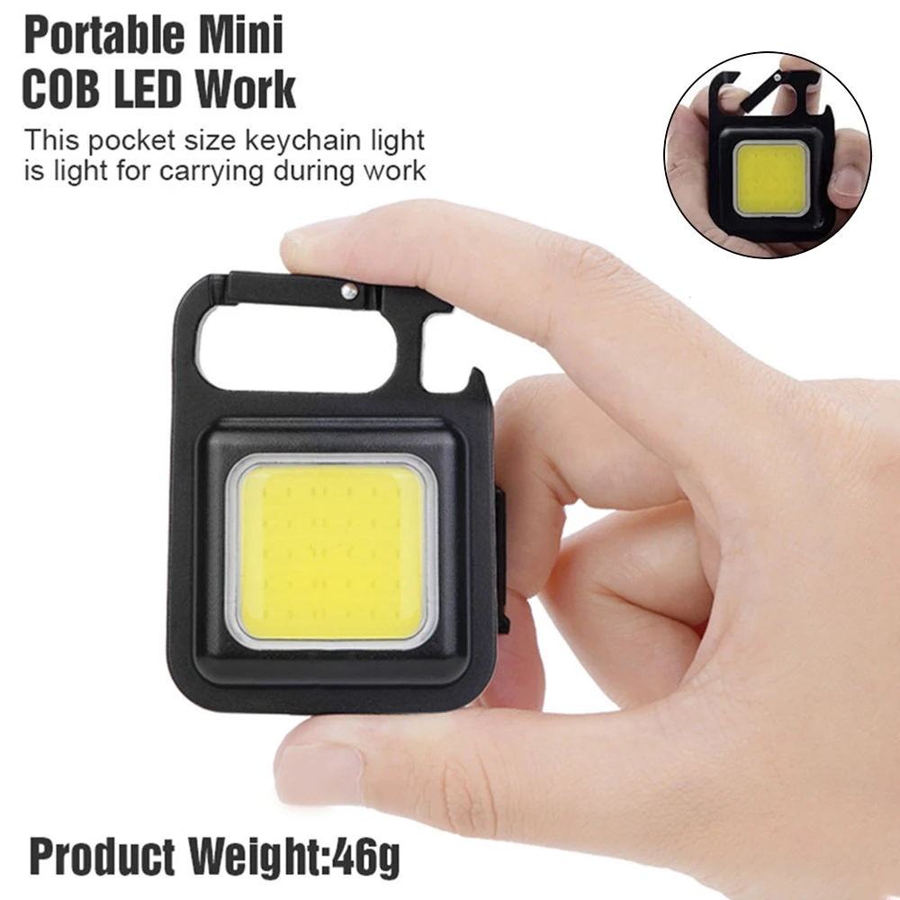 Multifunctional Portable Mini LED Flashlight USB Rechargeable Pocket Keychain Light Outdoor Waterproof Emergency Camping Lantern