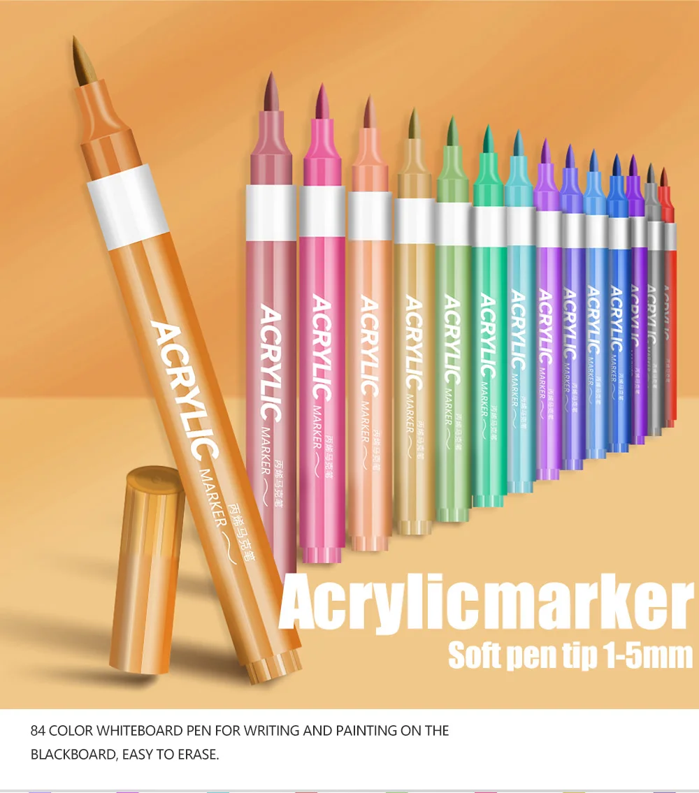 24-84 Farben Acryl-Marker, gestapelte Box, Verpackung, leuchtende Farben zum Malen, Zeichnen, Handy, DIY, Eierbecher, Kunstbedarf – Detail 1