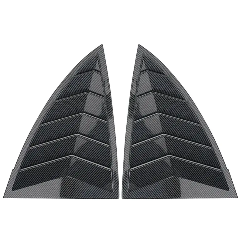 

Accessory Rear Car Window Shutter Cover Side Vent Trim For Tesla Model Y Juniper Louver Triangle Bright Carbon Fiber
