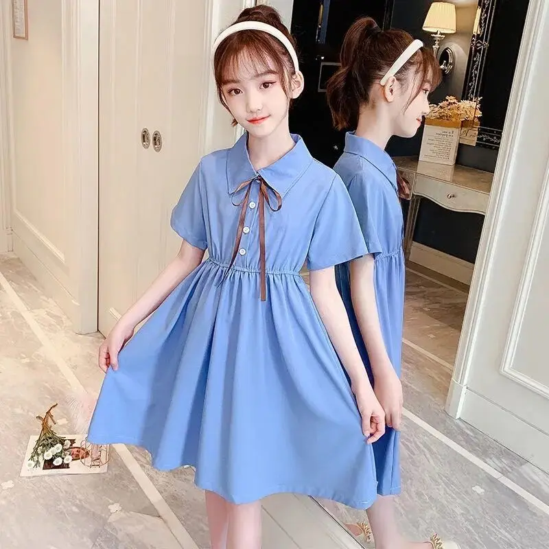 

Kids Solid Color Princess Dress For Teens Girls Summer Dress Vestidos Clothes Girls 4 6 7 8 9 10 11 12 14 Years Children's Dress