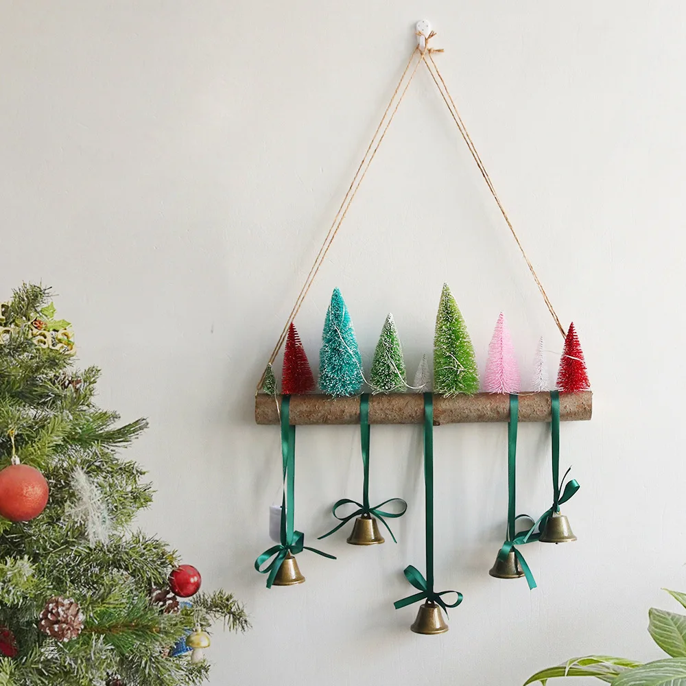 Nordic Hand-woven Cotton Rope Wall Hanging. Christmas Simulation Christmas Tree Suspended Pendant. Festival Wall Decoration