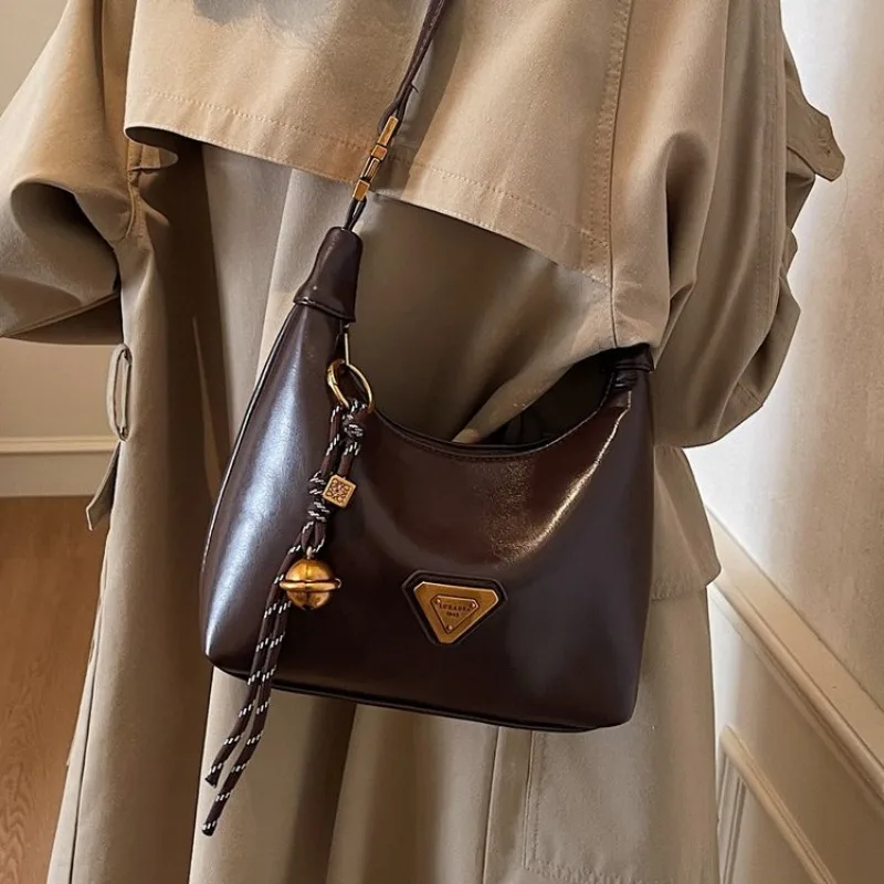 

Diaper Bag Fashionable Retro Leather Handbag Elegant Crossbody Purse For Women Stylish Vintage Designer Tote