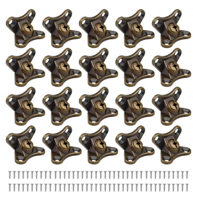 

20 Pcs Removable Combination Butterfly Corner Code Zinc Alloy Corner Brace Metal Right Angles Brackets Mounting Hardware