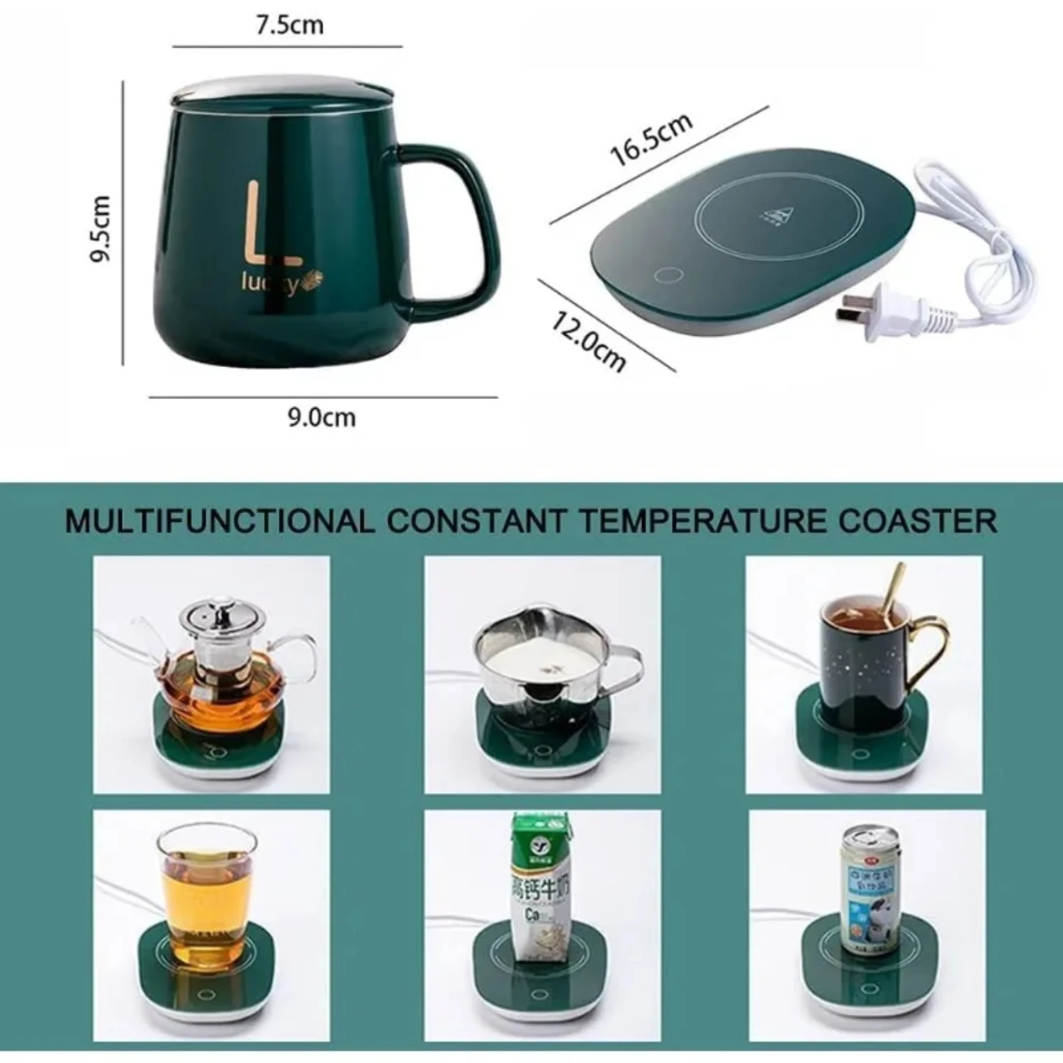 Constant Temperature Cup Creative Heating Coffee Mug Warmer Smart Vacuum Cup 55℃ Explosion Proof Heater Gift Set   Office