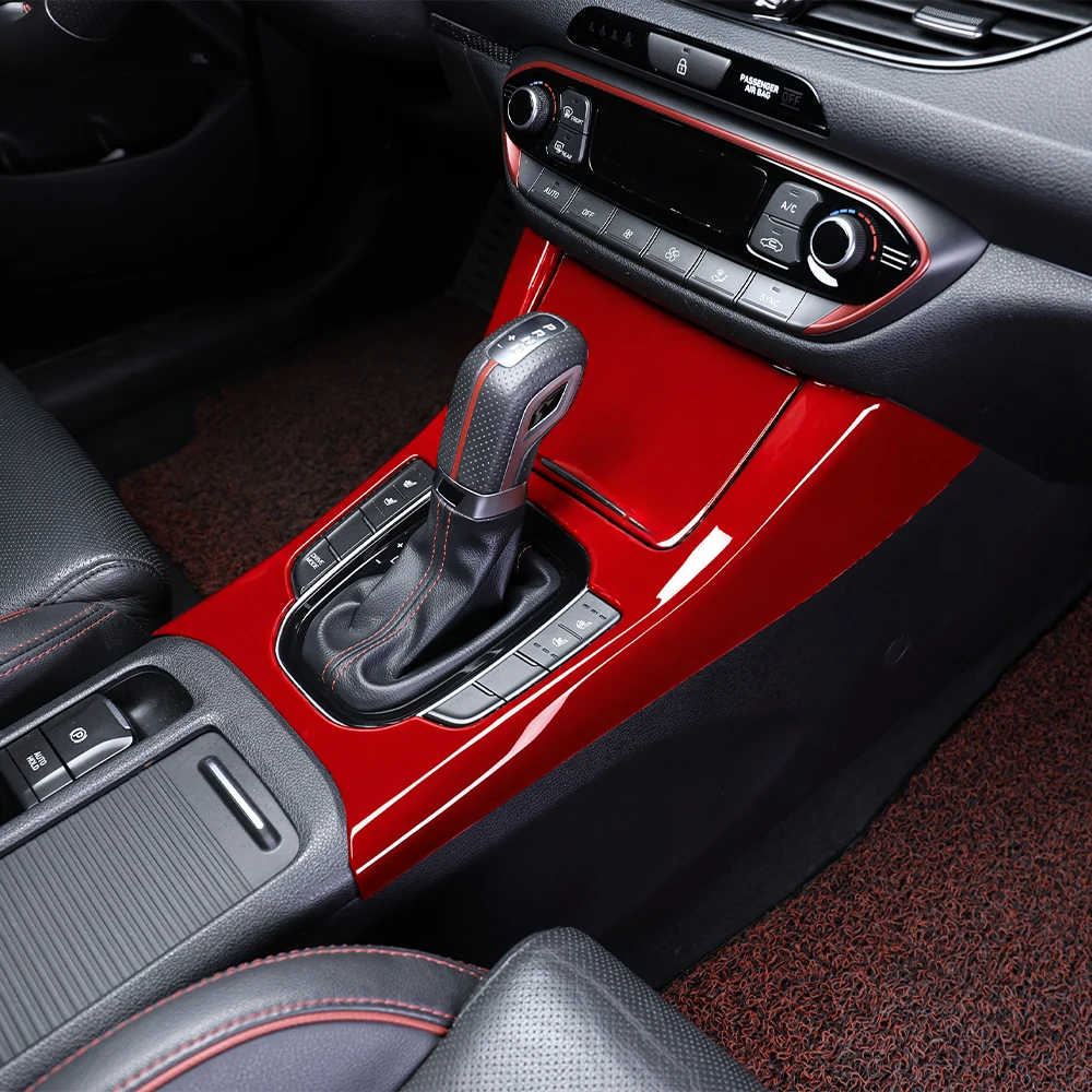 For Hyundai I30 2024-2025 LHD Center Console Gear Shift Panel Decor Cover ABS Interior Styling Premium Auto Car Accessories
