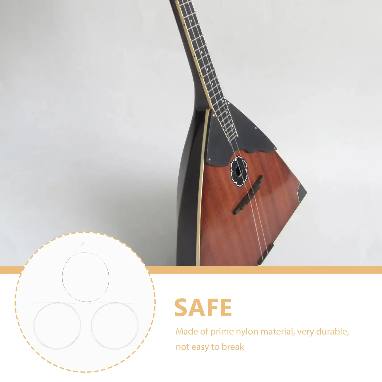 

3 Pcs Nylon Strings Balalaika Instrument Musical Instruments The Accessories Parts