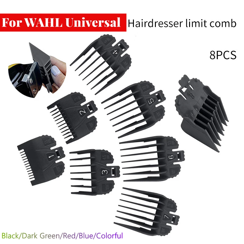 8pcs/set For Wahl Universal 2170/2171/21062/8591/8148/8466 Hair Clipper Limit Comb Guide Attachment Size Barber Replacement