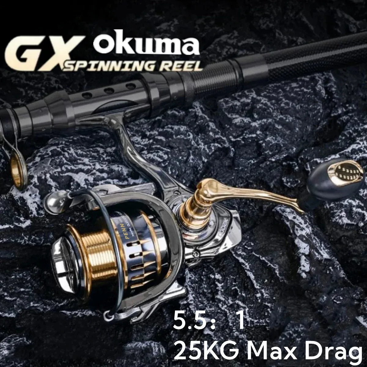 Okuma Baoxiong Roterende Reel 18KG Weerstand 13 + 1 Kogellager Zeevissen Spinnewiel Type Metaaldraad Cup sub Vis Draadwiel