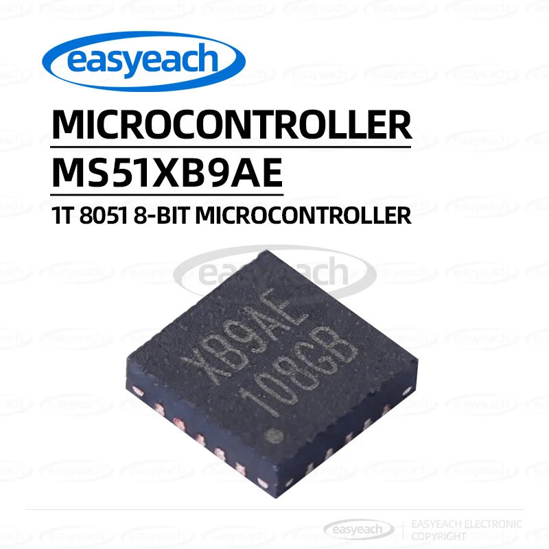 5PCS MS51XB9AE 8-bit Microcontroller Chip IC 1T 8051 Silk Screen XB9AE QFN-20 Microcontroller