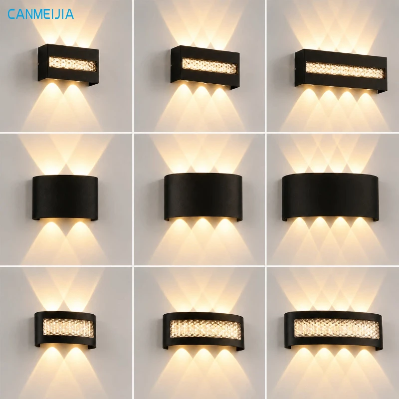 Outdoor LED Wall Lights IP65 Waterproof 3 Sided Illumination Wall Lamp for Home Interior Stairs Lighting Garden Decoration