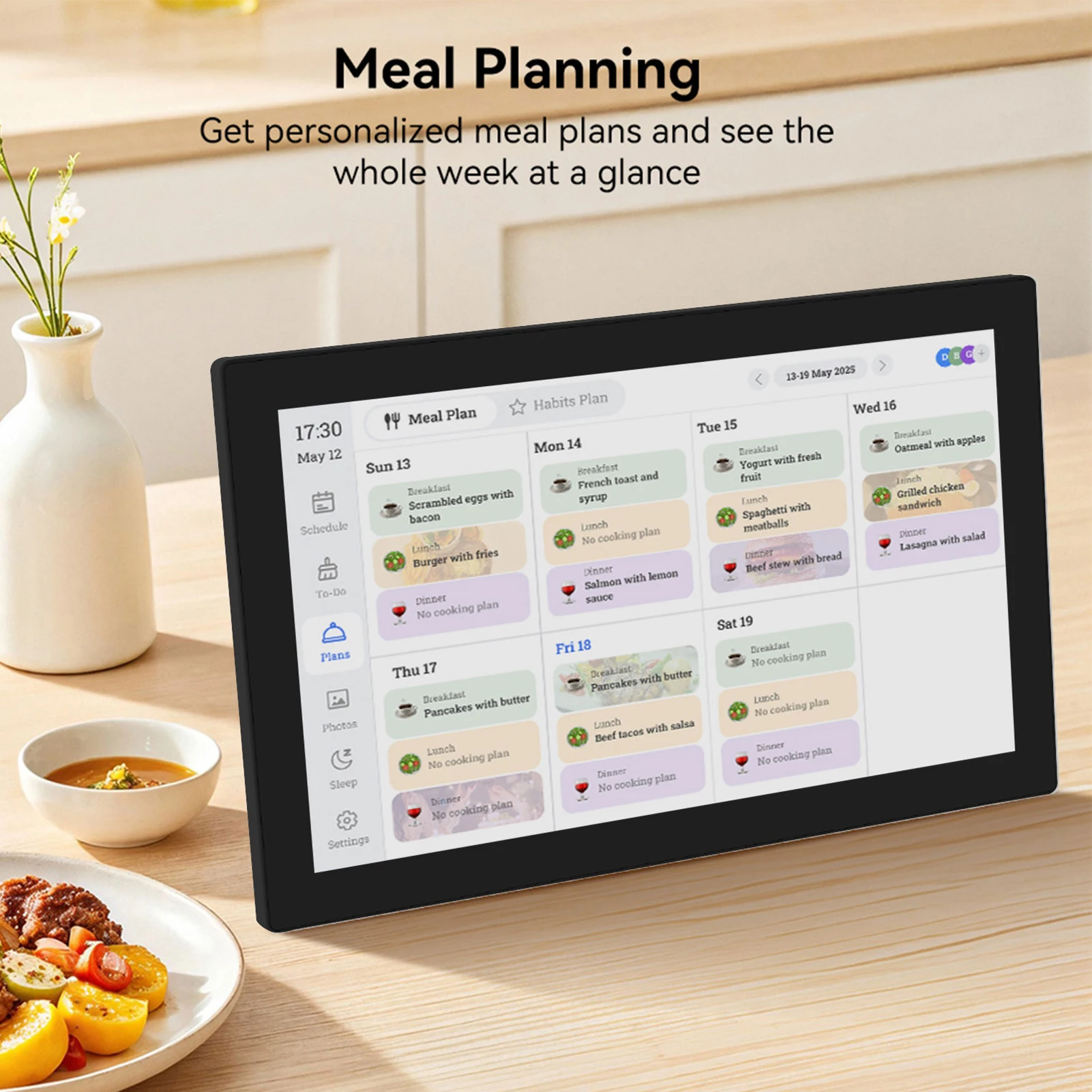 

15,6-дюймовый цифровой календарь с сенсорным экраном, синхронизация iOS/Google-календарь, интерактивная диаграмма работы для семейного планирования, цифровая рамка