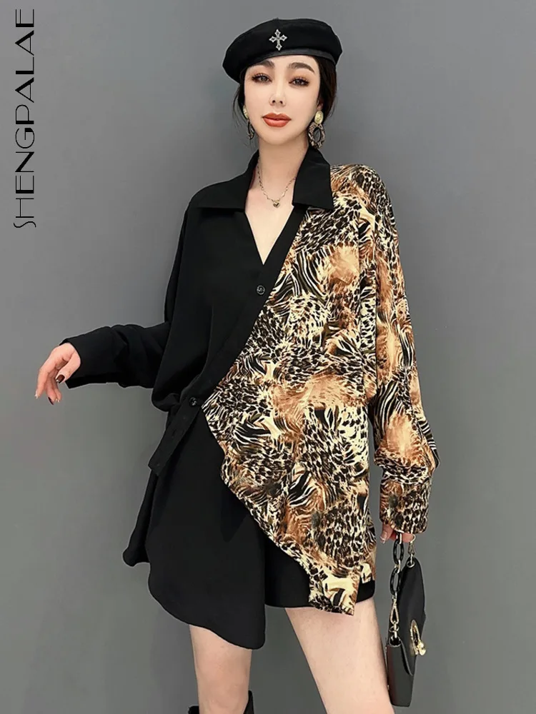 

SHENGPALAE 2024 Summer New Shirt For Women Korean Fashion Chic Versatile Beautiful Clothes Top Female Patchwork Blouse 5C1193