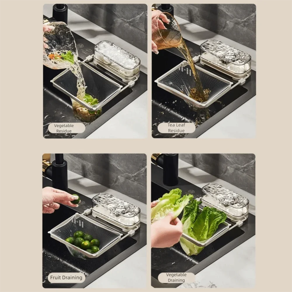 Saugnapf Küche Waschbecken Filter Rack Gefaltet Design Lagerung Box Müll Ablauf Korb Halter Platzsparend Starke Tragfähigkeit
