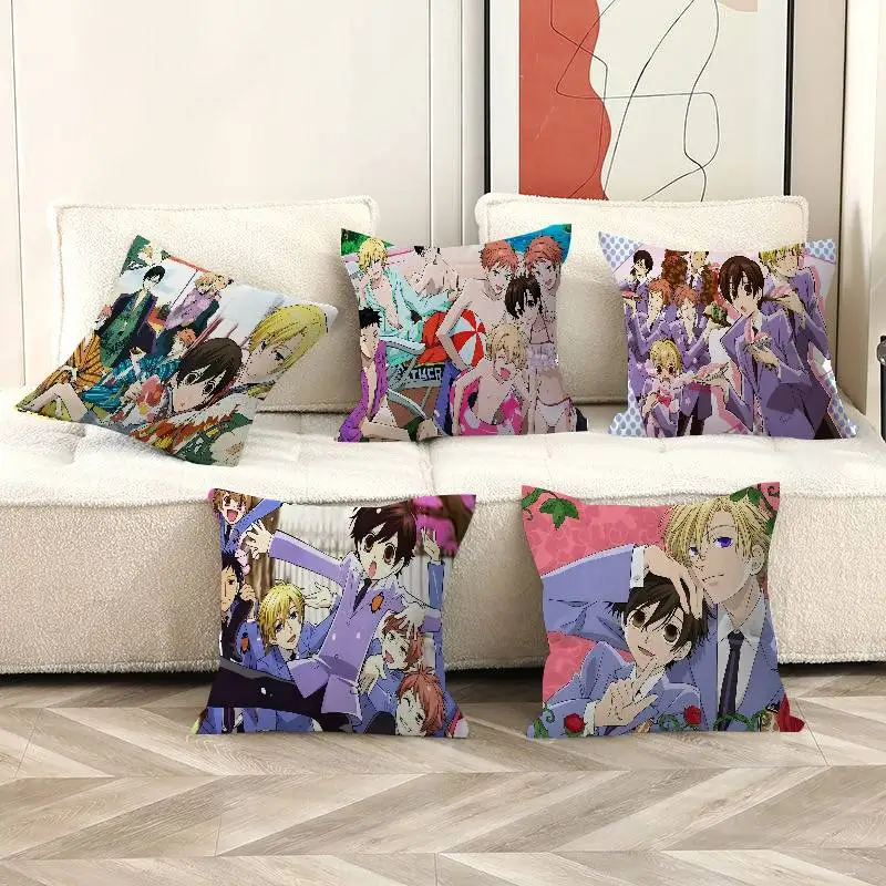 Anime Ouran High School Host Club Personalized Picture Text Home Decorative Pillows Household Gifts 45x45cm