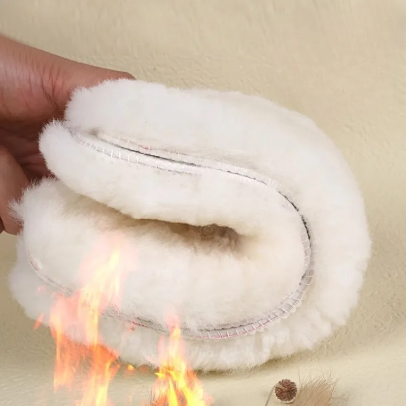 الشتاء الدافئة الصوف النعال سميكة الحرارية الرجال النساء أحذية الثلوج المضادة للرائحة الفراء النعال #4