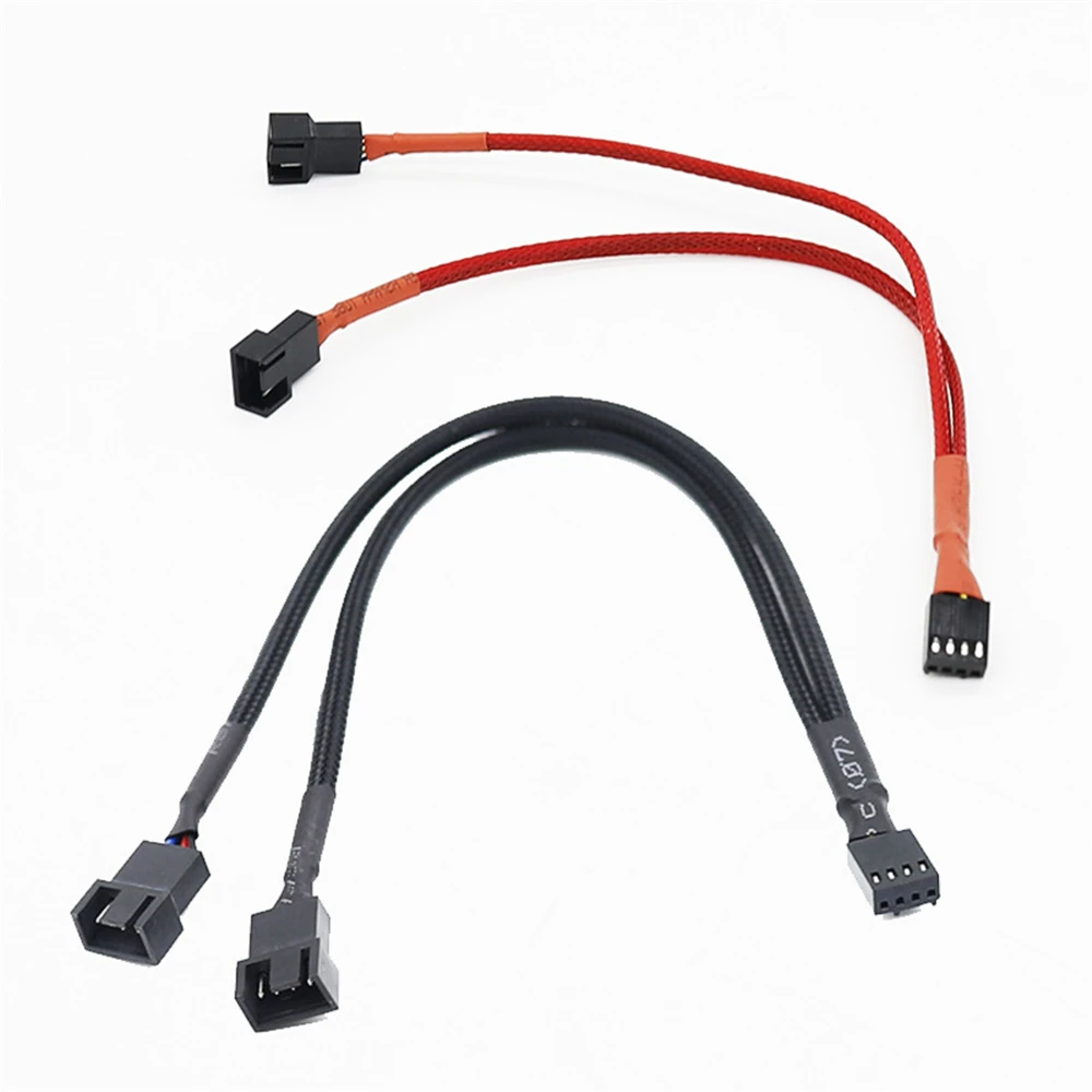 

4 PIN Black Mainboard Fans Cable Y Splitter PWM Fan Cable Line Computer PC Fan Power Extension Cable 27cm