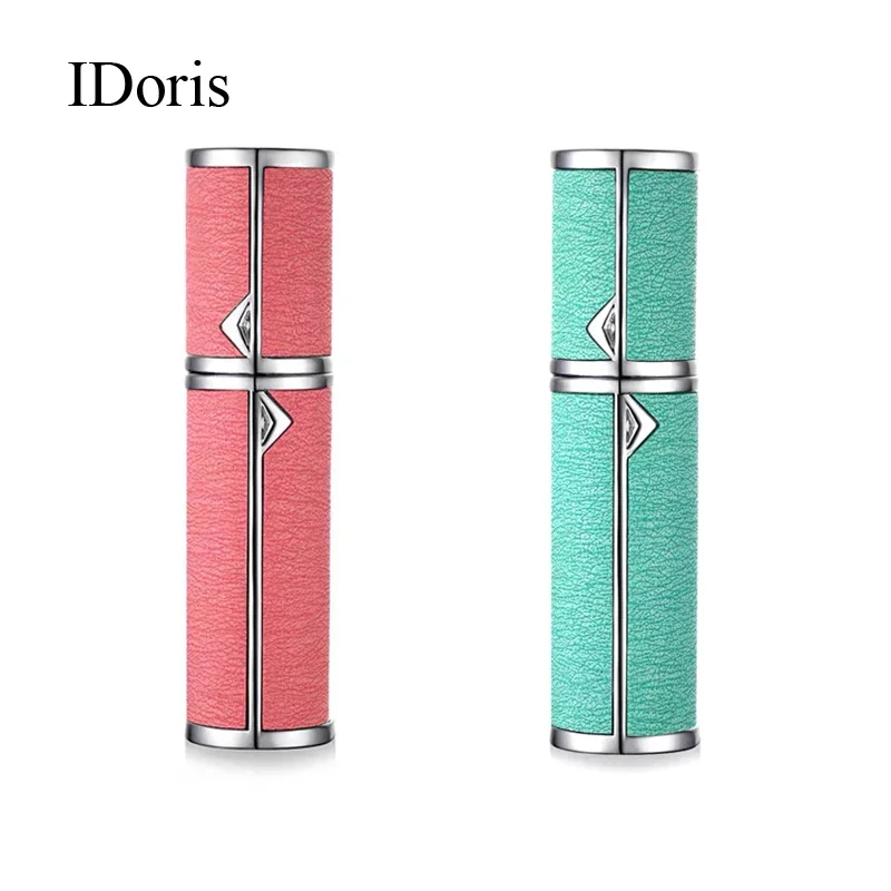 

IDoris 2PC Portable Refillable Perfume Atomizer Bottle With Metal Spray Empty Parfum Case With Colorful Empty Container 5ml