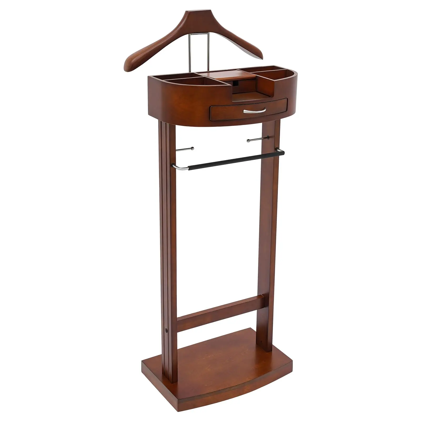 Wood Suit Rack Suit Stand for Men and Women Clothes Valet Suit with Drawer Valet Stands Men Valet Brown Suit Valet for Entryway