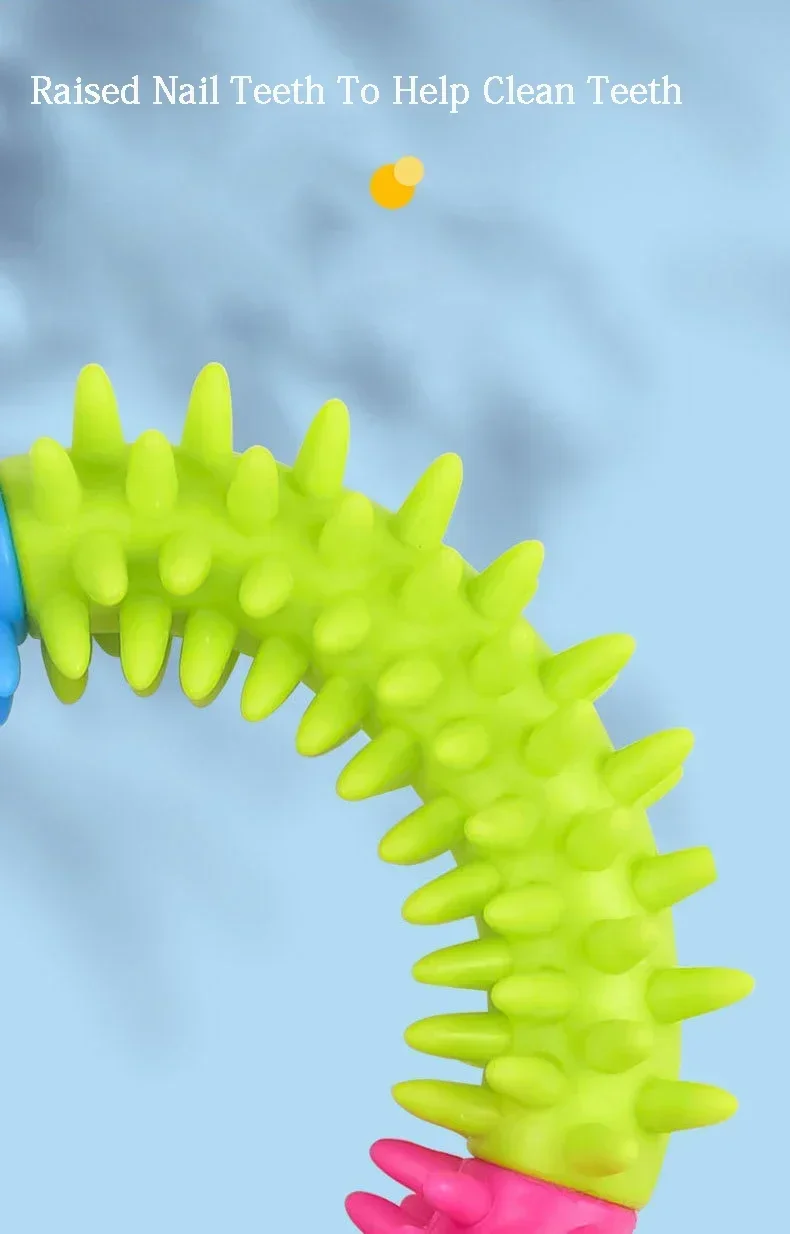 Niedliche Hundespielzeuge: Trainings-Frisbees, Haustier-Ring, Stacheliger Kreisring, Beiß- und Kau-Spielzeug zur Zahnreinigung, Haustierbedarf, Hundezubehör – Detail 4