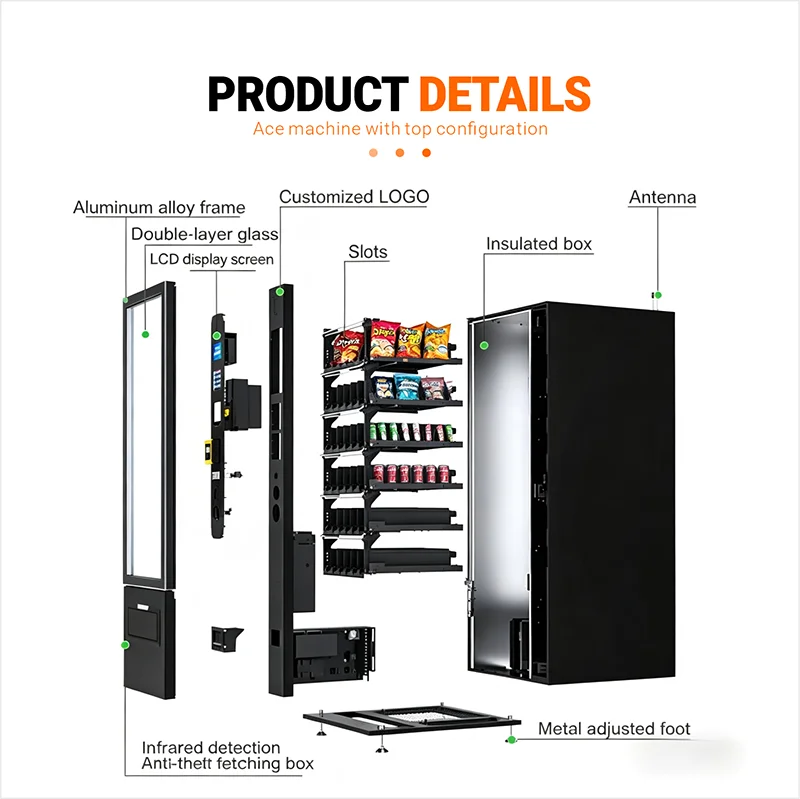 Máquina Expendedora Automática de Autoservicio, Máquina Expendedora de Bebidas Refrigeradas de Gran Capacidad