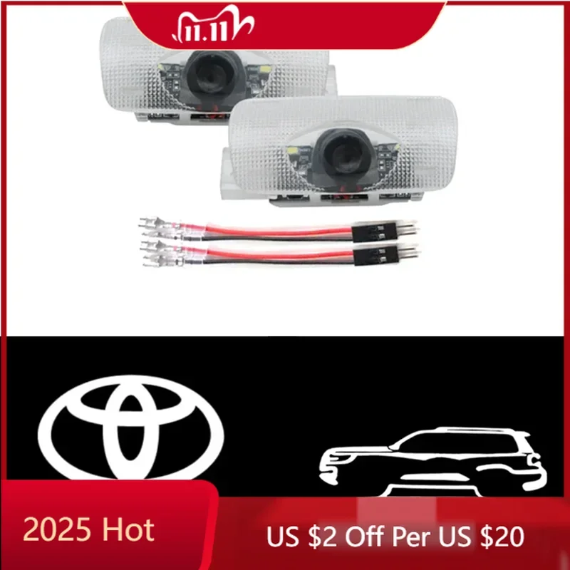 

Для Toyota 2026 новые колпаки-концентраторы, 2 шт., автомобильный дверной знак, проекционная лампа приветствия подходит для Toyota Land Cruiser.автомобильный аксессуар, дверь