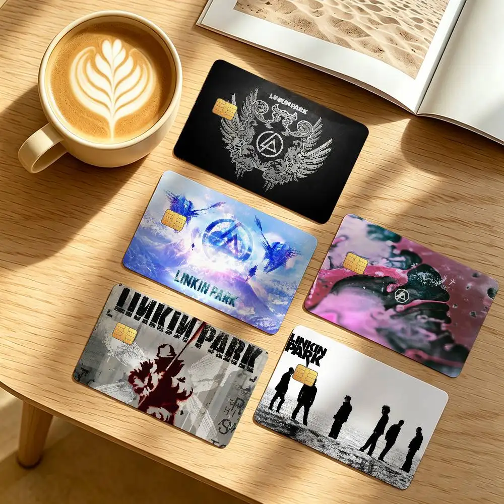 L-Linkin P-Park Band Credit Card Public Transportation Cards Protective Sticker Waterproof Card Face Decoration 4PCS