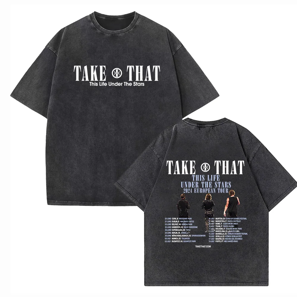 

Take-That This Life Under The Stars 2024 Tour Shirts Harajuku Vintage O-Neck Short Sleeve Cotton Man Woman T-Shirts Gift Tops