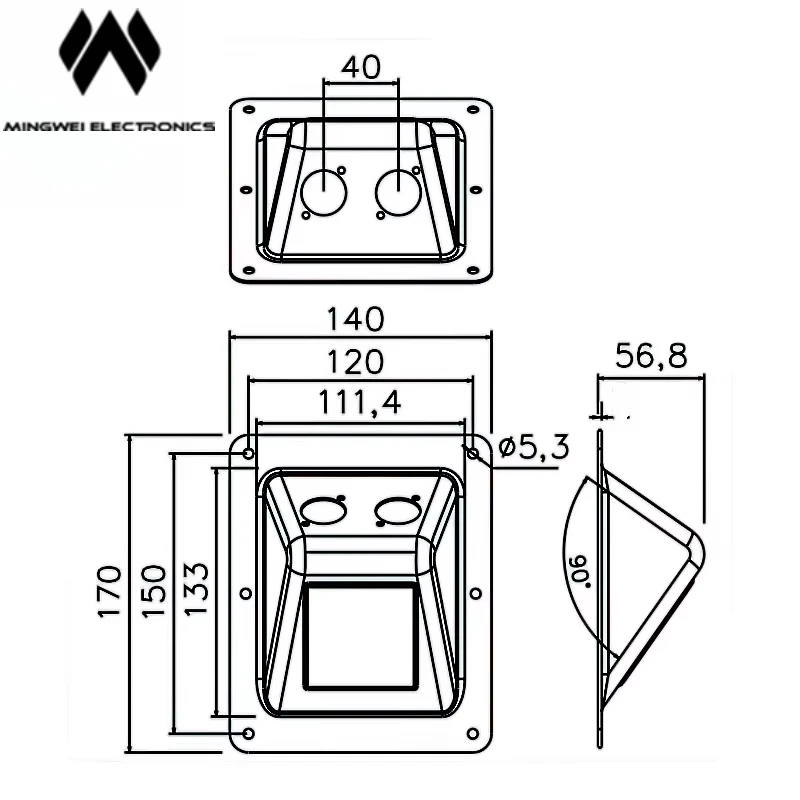 MW Audio Line Array mit Hinterplatte, Lautsprecher-Teile, Größe: 170 l x 140 W x 56,8 H – Detail 1