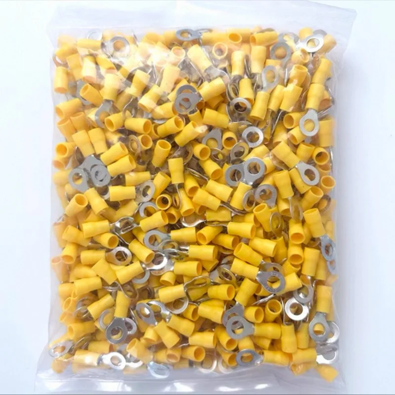 

1000 x RV5.5-8 Yellow Pre Insulated Ring Terminals for AWG 12-10 Wire 5/16" Stud