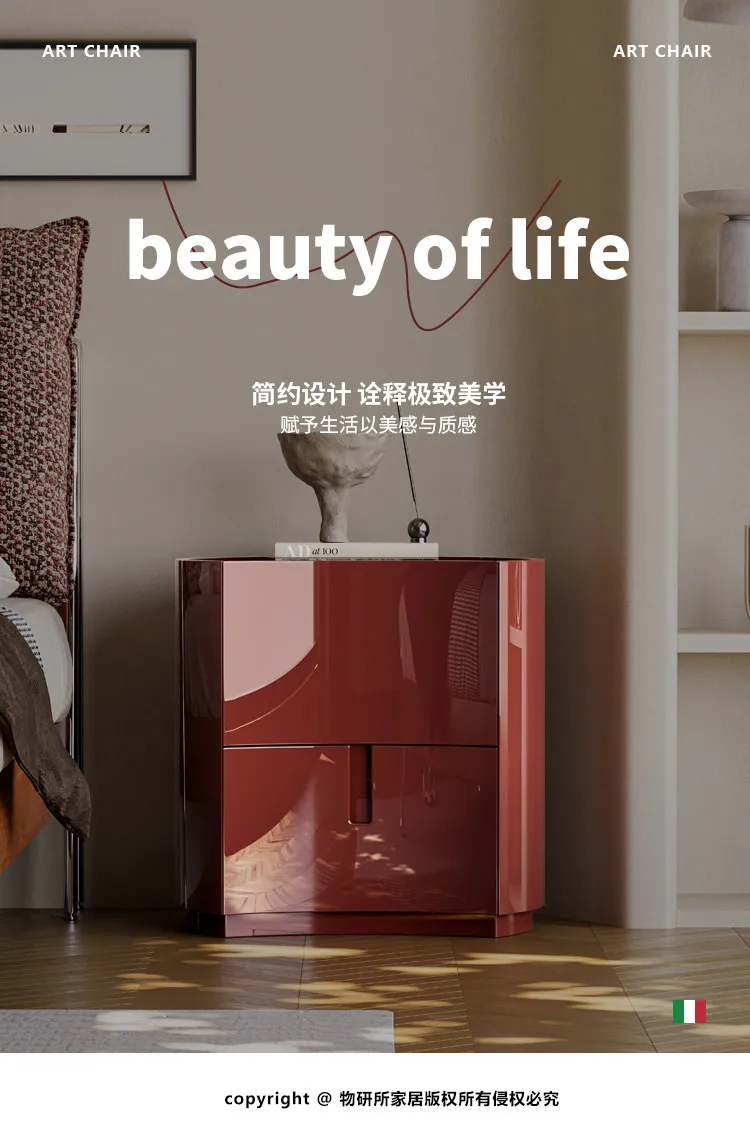 light luxury high-end paint bedside storage cabinet bedroom bedside storage cabinetTJ