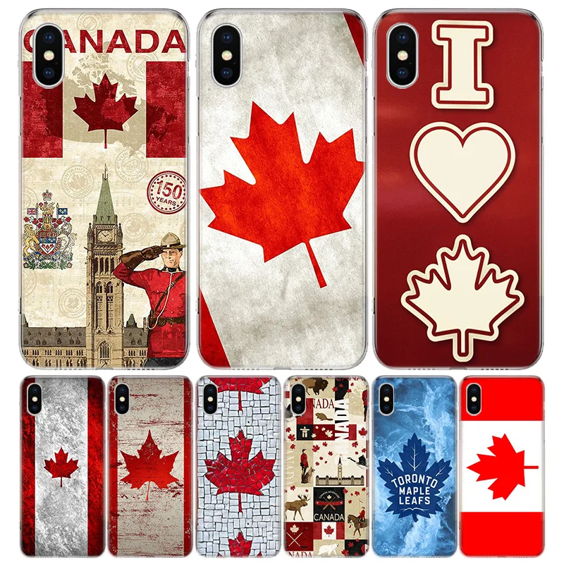 Canada Maple Leaf Flag Silicon Call Phone Case For Apple iPhone 16 15 14 11 Pro Max 13 Plus 12 Mini 7 8 + X XR XS SE Cover Shell