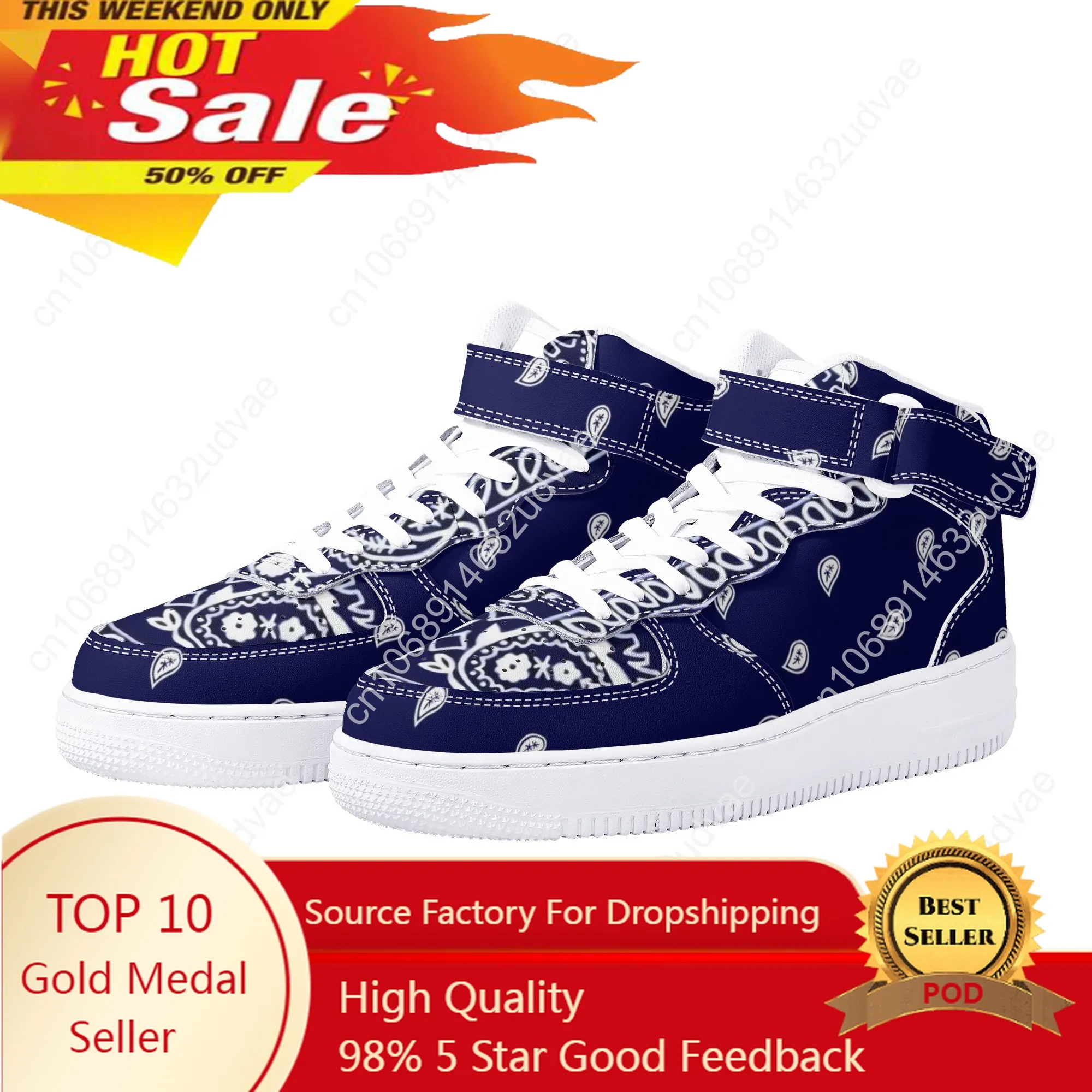 

New Arrivals Bandana Print Men Basketball Sneakers Leisure Shoes True Size Running Shoes Factory Direct Sales