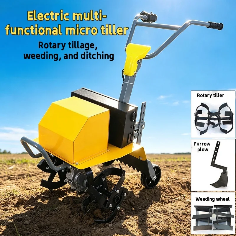 Electric Micro-tiller Multi-functional Lithium Battery Plow Rotary Tillage Weeding and Furrow Opening Integrated Machine Plow