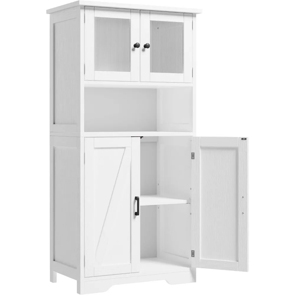 Vertical wooden bathroom storage cabinet, independent floor linen storage cabinet with door and shelf