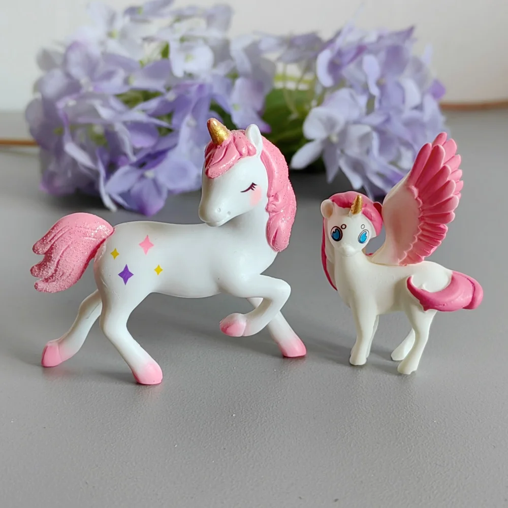 1pc Pink Unicorn Animal Forest Elf Model Home Decoration Pvc Craft Miniature Figure Tiny Bonsai Fairy Garden Decor