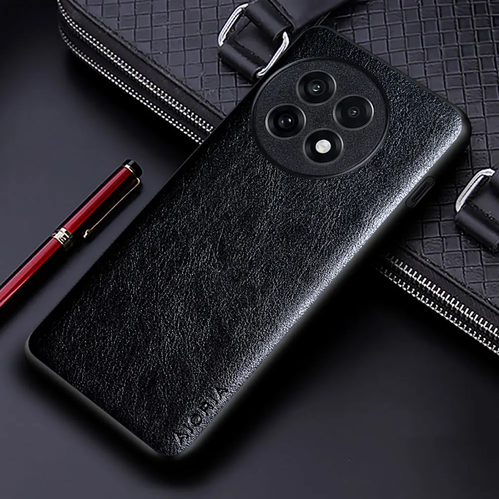 Luxury Leather Case For Oneplus 13R Funda Business Solid Color Soft Tup&hard Pc Phone Cover Capa