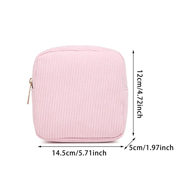 Cosmetic Bags Pink/Purple/Blue/Green Striped Storage Make Up Bags for Women Lady with Zipper Travel Bag Makeup Bag