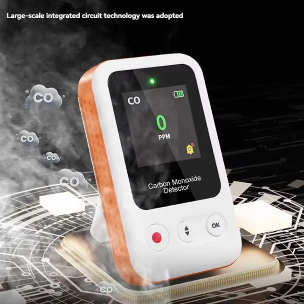 High Sensitivity Carbon Monoxide Detector Rechargeable LCD Display CO Detector Alarm Safety Monitor High Definition