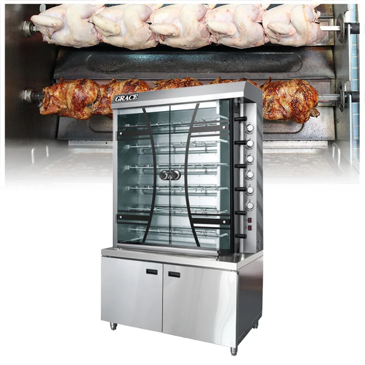 

Electric rotating roast chicken roaster for roasting 45 whole chickens