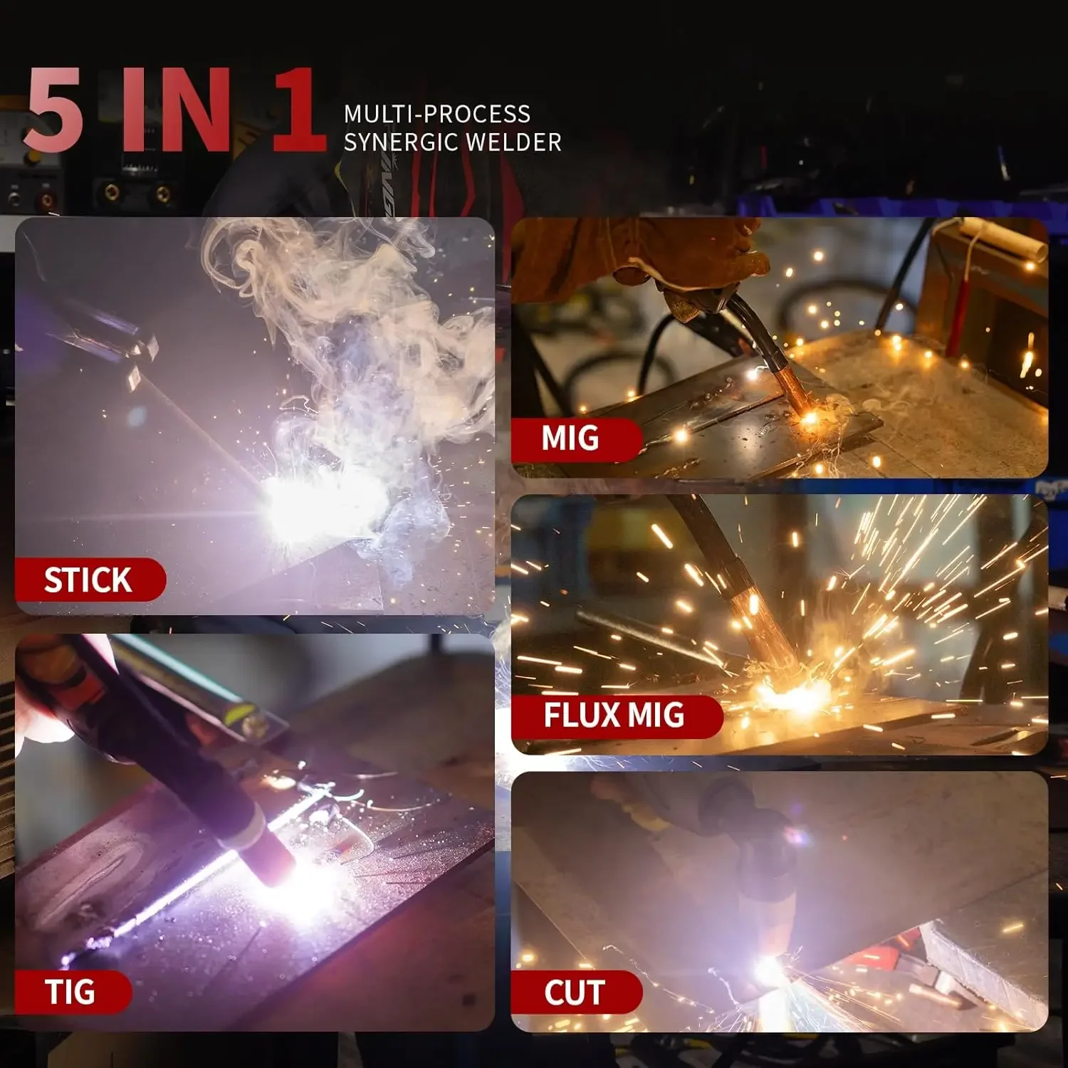 Plasma Cutter Welder Combo 6 in 1 Welding Machine 110V/220V