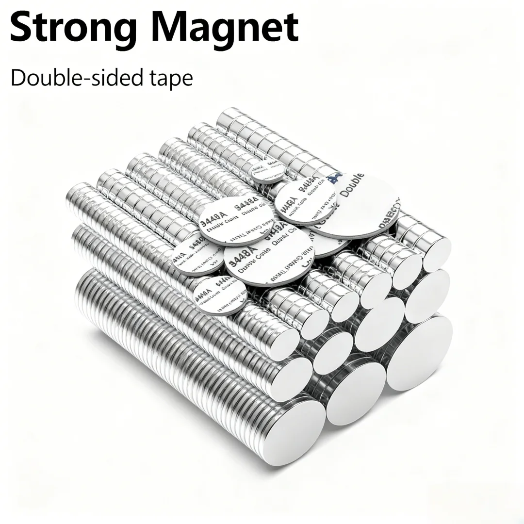 Super Strong Magnet With adhesive N35 Round Magnetic NdFeB Neodymium Magnet Powerful Disc imanes Refrigerator Magnets