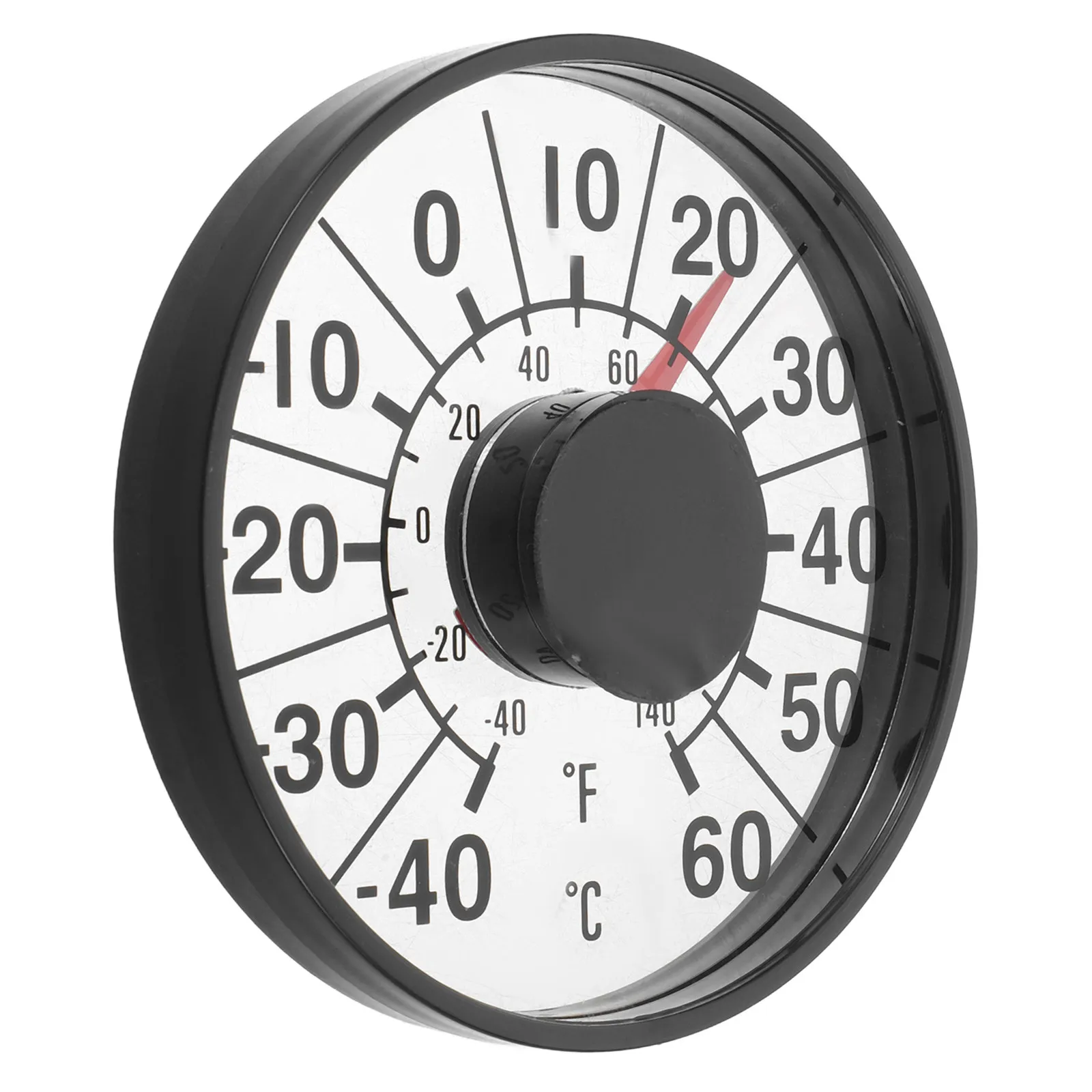 Outdoor Window Thermometer Round Clear Dial Self Adhesive No Battery Indoor Outdoor Temperature Monitor